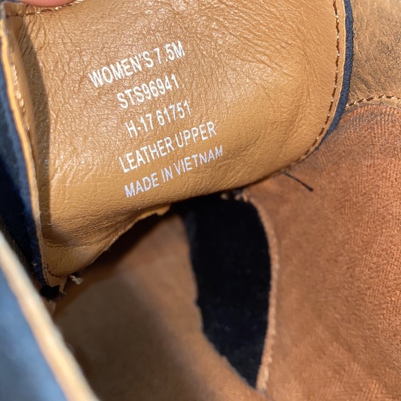 7.5 Sperry Top-Sider healed booties pumps wedges Navy Blue BRAND NEW CONDITION - Picture 5 of 5